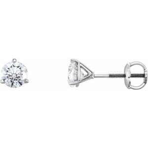 14K White 3/4 CTW Diamond Earrings-Siddiqui Jewelers