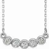 14K White  1/3 CTW Diamond Bezel-Set 16-18" Necklace - Siddiqui Jewelers