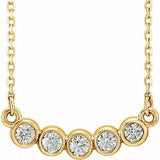 14K Yellow  1/3 CTW Diamond Bezel-Set 16-18" Necklace - Siddiqui Jewelers