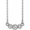 14K White Graduated Bezel-Set 1/8 CTW Diamond 16-18" Necklace - Siddiqui Jewelers