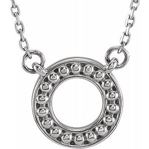 Sterling Silver Beaded Circle 16-18" Necklace - Siddiqui Jewelers