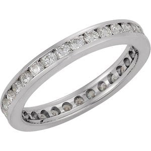 14K White 9/10 CTW Diamond Eternity Band Size 5 - Siddiqui Jewelers