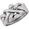 14K White 12.5 mm Puzzel Ring - Siddiqui Jewelers