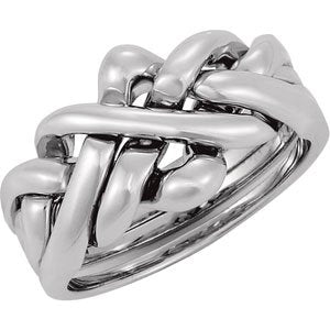 14K White 12.5 mm Puzzel Ring - Siddiqui Jewelers