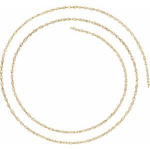18K Yellow 1.5 mm Solid Rope Chain By the Inch-Siddiqui Jewelers