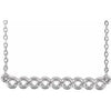 14K White Circle Bar 16"-18" Necklace - Siddiqui Jewelers