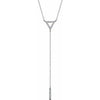 14K White 1/6 CTW Diamond Triangle & Bar Y 16-18" Necklace - Siddiqui Jewelers