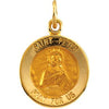 14K Yellow 12 mm Round St. Peter Medal - Siddiqui Jewelers