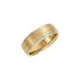 14K Yellow/White 7 mm Grooved Band Size 10.5 - Siddiqui Jewelers