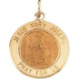 14K Yellow 15 mm Round Jesus, Mary and Joseph Medal - Siddiqui Jewelers