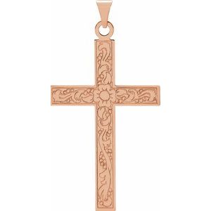 14K Rose Cross Pendant - Siddiqui Jewelers