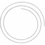 18K White 1.5 mm Solid Rope Chain By the Inch-Siddiqui Jewelers