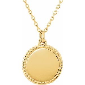 14K Yellow Round 16-18" Rope Necklace - Siddiqui Jewelers