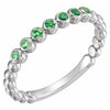 14K White Chatham® Created Emerald Stackable Ring - Siddiqui Jewelers