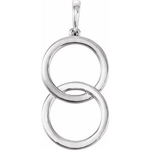 14K White Interlocking Circle Pendant - Siddiqui Jewelers