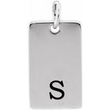 14K White 34x10 mm Be Posh® Rectangle Pendant - Siddiqui Jewelers