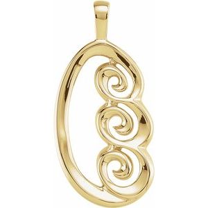 14K Yellow 30x14 mm Freeform Pendant - Siddiqui Jewelers