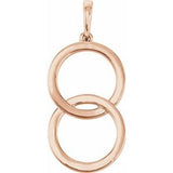 14K Rose Interlocking Circle Pendant - Siddiqui Jewelers