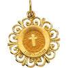 14K Yellow 20x18.5 mm Confirmation Medal - Siddiqui Jewelers
