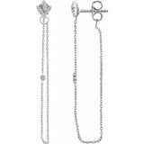 14K White .08 CTW Diamond Chain Earrings - Siddiqui Jewelers