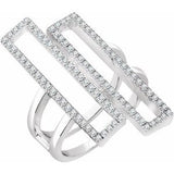 14K White 1/2 CTW Diamond Double Rectangle Geometric Diamond Ring - Siddiqui Jewelers