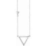 14K White Triangle 18" Necklace - Siddiqui Jewelers