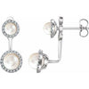 14K White Freshwater Cultured Pearl & 1/5 CTW Diamond Halo-Style Earrings - Siddiqui Jewelers