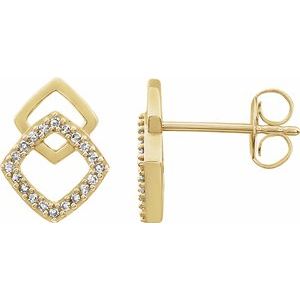 14K Yellow 1/10 CTW Diamond Geometric Earrings - Siddiqui Jewelers