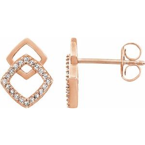 14K Rose 1/10 CTW Diamond Geometric Earrings - Siddiqui Jewelers