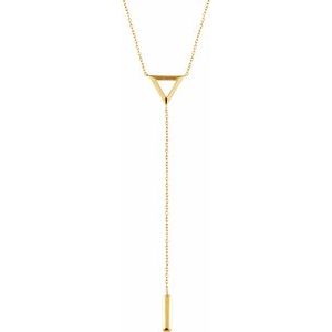 14K Yellow Triangle & Bar Y 16-18" Necklace - Siddiqui Jewelers