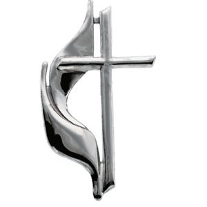 Sterling Silver 30x17 mm Methodist Cross Lapel Pin - Siddiqui Jewelers