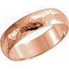 14K Rose 4 mm Half Round Hammer Finish Band Size 4.5 - Siddiqui Jewelers