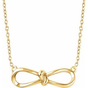 14K Yellow Bow 18" Necklace - Siddiqui Jewelers