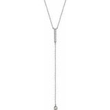 14K White 1/8 CTW Diamond Bar Y 16-18" Necklace - Siddiqui Jewelers