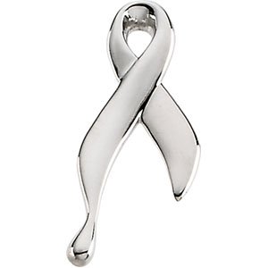 14K White Ribbon of Tears™ Lapel Pin - Siddiqui Jewelers