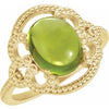 14K Yellow Peridot Granulated Design Ring - Siddiqui Jewelers
