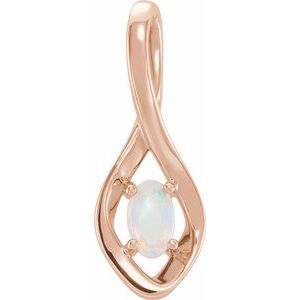 14K Rose Opal Freeform Pendant - Siddiqui Jewelers