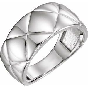 14K White Quilted Ring - Siddiqui Jewelers