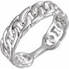 14K White Interlocking Stackable Link Ring - Siddiqui Jewelers