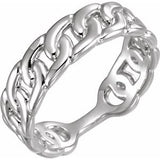 14K White Interlocking Stackable Link Ring - Siddiqui Jewelers