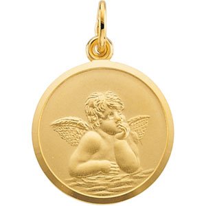 14K Yellow 18 mm Angel Medal - Siddiqui Jewelers