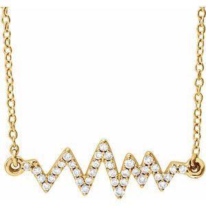 14K Yellow 1/6 CTW Diamond Heartbeat 16-18" Necklace - Siddiqui Jewelers