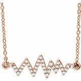 14K Rose 1/6 CTW Diamond Heartbeat 16-18" Necklace - Siddiqui Jewelers
