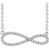 14K White 1/4 CTW Diamond Infinity-Inspired 16-18" Necklace - Siddiqui Jewelers