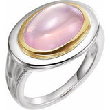 Sterling Silver & 14K Yellow Rose Quartz Ring - Siddiqui Jewelers