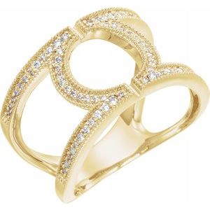14K Yellow 1/4 CTW Round Geometric Diamond Ring - Siddiqui Jewelers