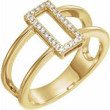 14K Yellow .10 CTW Rectangle Geometric Diamond Ring - Siddiqui Jewelers