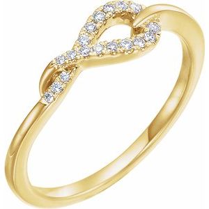 14K Yellow 1/10 CTW Diamond Knot Ring - Siddiqui Jewelers