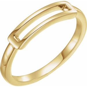 14K Yellow Open Bar Ring - Siddiqui Jewelers
