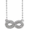 14K White .08 CTW Diamond Infinity-Inspired 16-18" Necklace - Siddiqui Jewelers